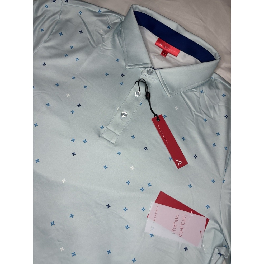 Redvanly Savile Short‎ Sleeve Polo Shirt Color Breeze NWT $110 Size XL Stretch